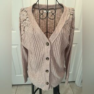 Maurices Pink Cardigan Large